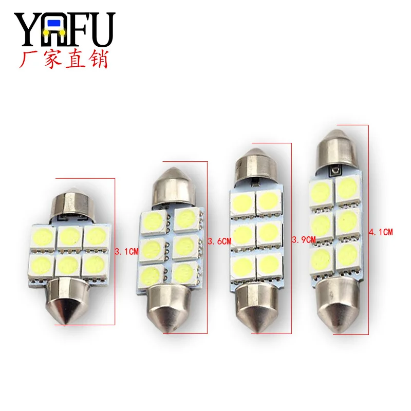 Двойной заостренный 31 мм 36 39 5050 6smd светодиодный светильник на крышу освещение для