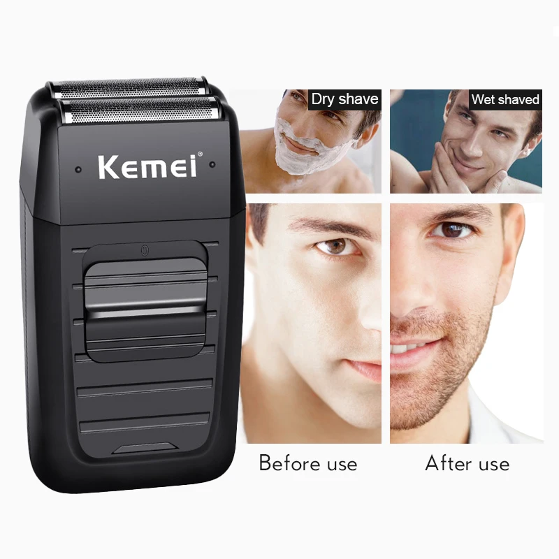 

Kemei Electric Shaver for Men Beard Trimmer Facial Oneblade Hair Finishing Machines Double Blade Reciprocating Razor Km 1102 45G