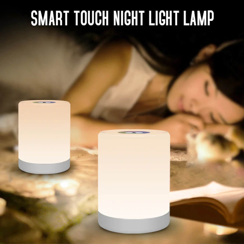 Светодиодный ночной Светильник Портативный настольные прикроватные лампы