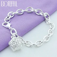 doteffil 925 sterling silver hollow star pendant bracelet for woman charm wedding engagement fashion party jewelry