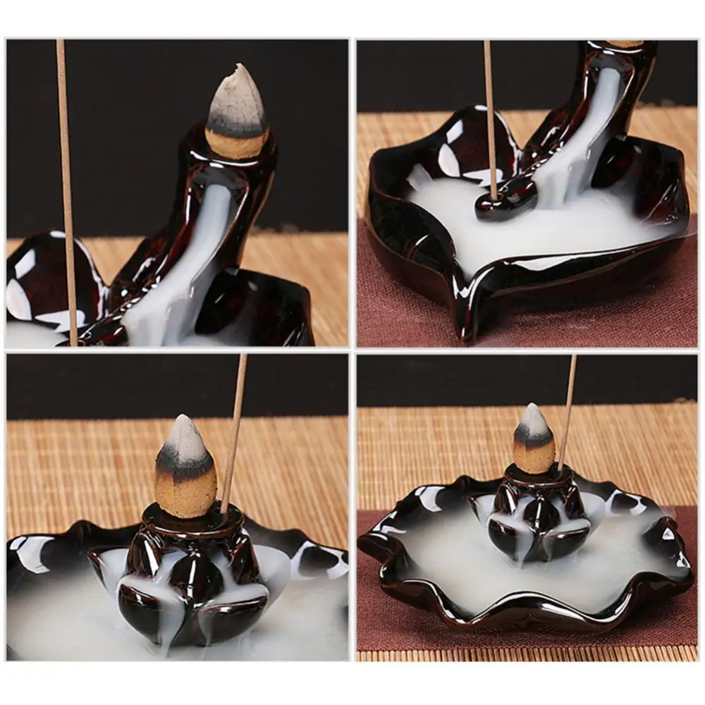 Dropshipping Mountain River Backflow Censer Smoke Burner Incense Cone Stand Holder Home Decor images - 6