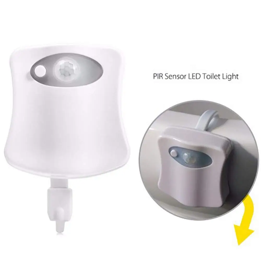 8 цветов автоматический датчик туалета светодиодный ночной Светильник WC