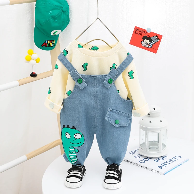 

Autumn Newborn Toddler Infant Clothes Outfit Baby Boys Clothing Sets Children Kids Casual Cartoon Dinosaur Cotton T Shirt Jeans