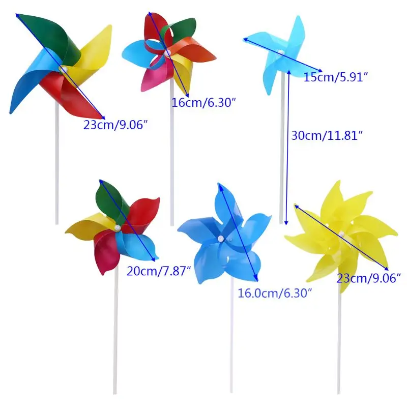10 компл. Штифт ветряной мельницы ветер Spinner Сад Двор искусство украшения наружные