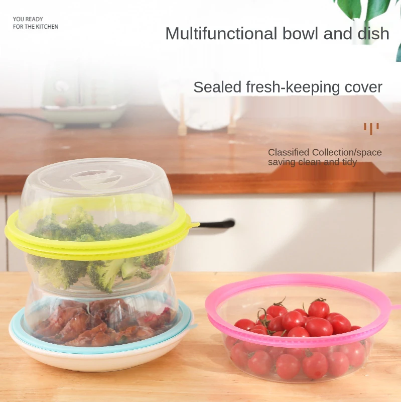 

Multifunctional Stackable Dish Cover Dust Bowl Cover Microwave Splash Cover Silicone Elastic Cover Kitchen Tool Accessories