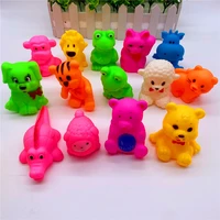 6pcspack cute lovely baby kids squeaky rubber animal bath toys children water swimming fun playing toy for newborn boys girls