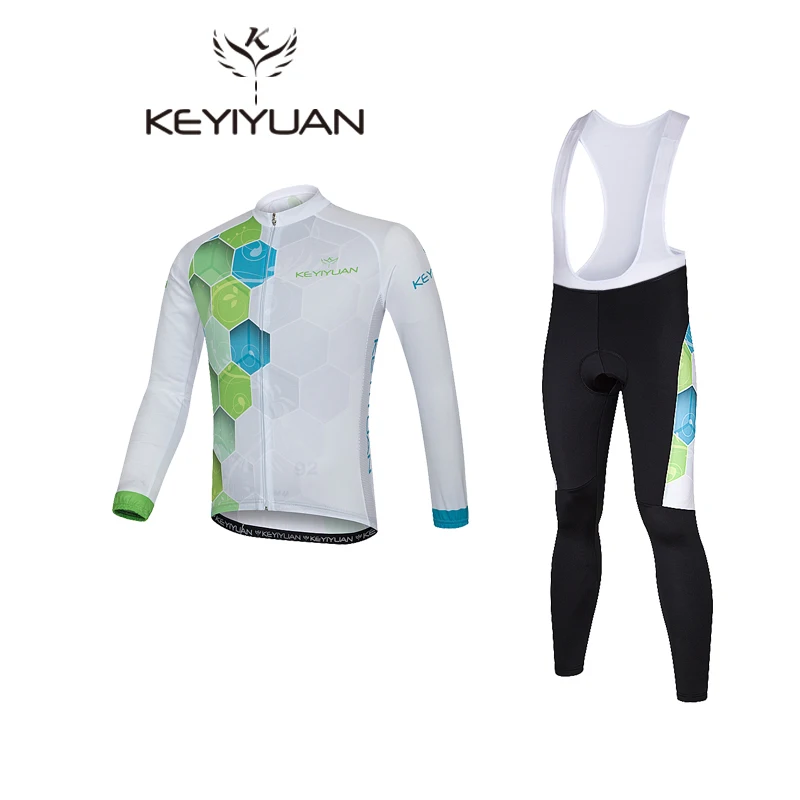 

KEYIYUAN Maillot Ciclismo Hombre Manga Larga Tenue Cyclisme Homme Camisa Bike Masculino Men Cycling Jersey Set MTB Shirts Suit