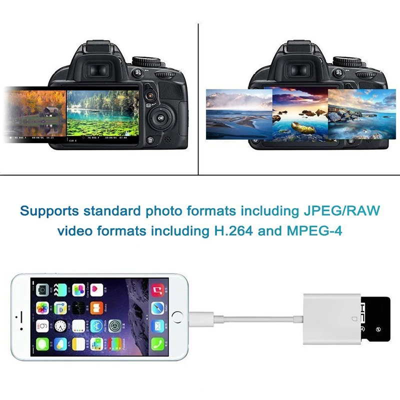 SLR Micro USB SD кард-ридер TF карта адаптер камеры для iPhone iPad OTG конверсионный комплект кабель системы освещения телефона
