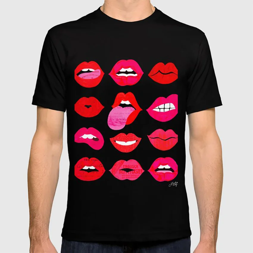 Губы любви футболка рот язык губы иллюстрация Губная помада макияж модный коллаж
