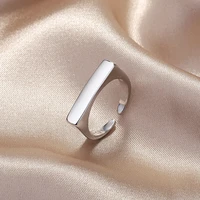 fashion s925 standard silver rectangular glossy ring jewelry for ladies party jewelry anniversary gifts