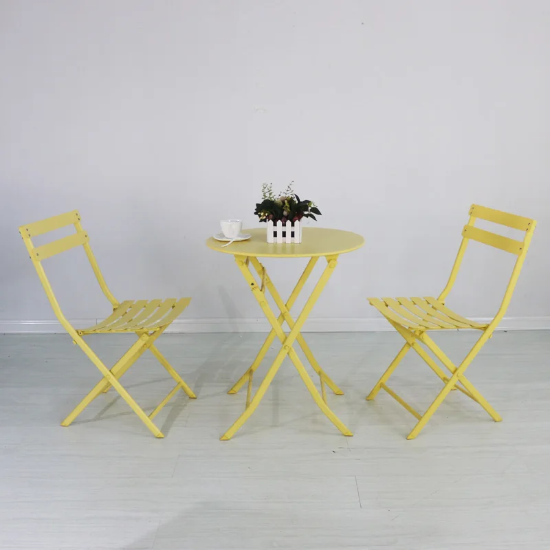 Стол и стул из кованого железа для сада улицы складной столик террасы столы