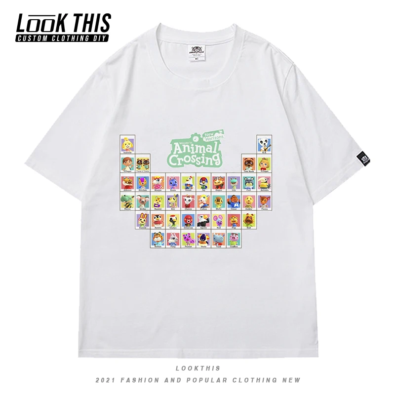 

Animal Crossing Hot Game Patterned Unisex Tops T Shirtd Summer Men Oversized T-shirt T Shirt Anime Cartoon Short Sleeve T-shirts