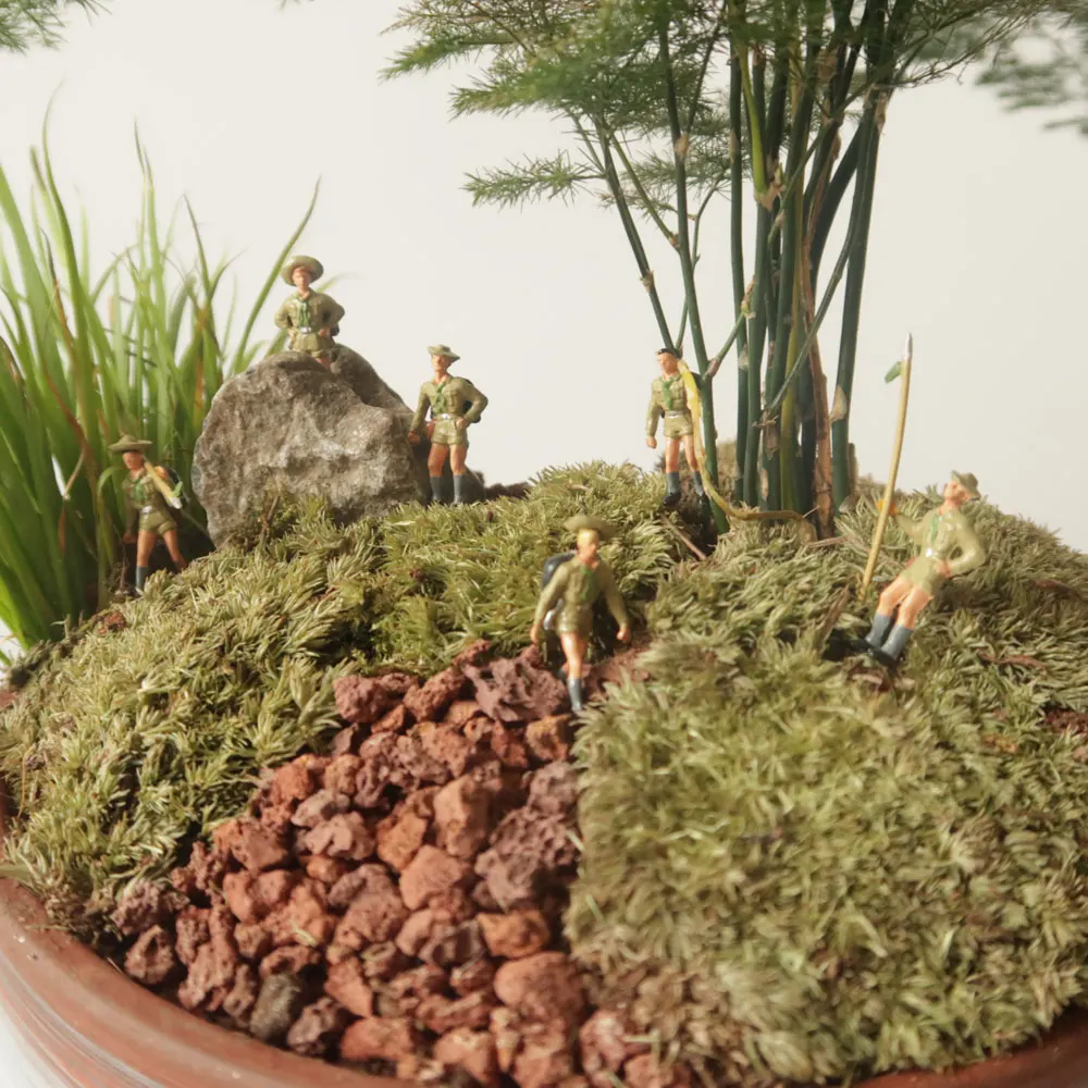 1/87 Model Train Ho Scale Adventure Figurines Diorama Kit Sand Table Scene DIY Micro Lndscape Fairy Garden Miniatures for layout | Игрушки и
