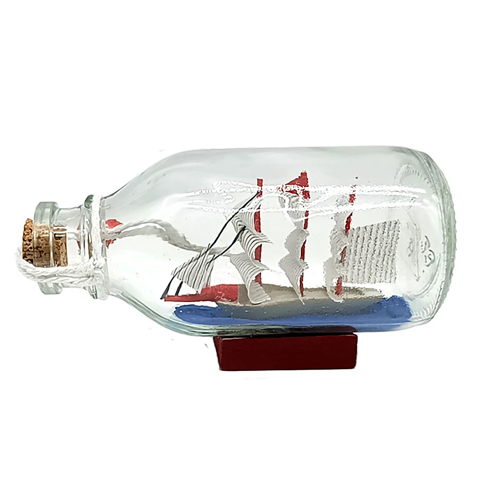 Средиземноморский корабль в бутылке лодка деревянная основа Дрифт бутылка