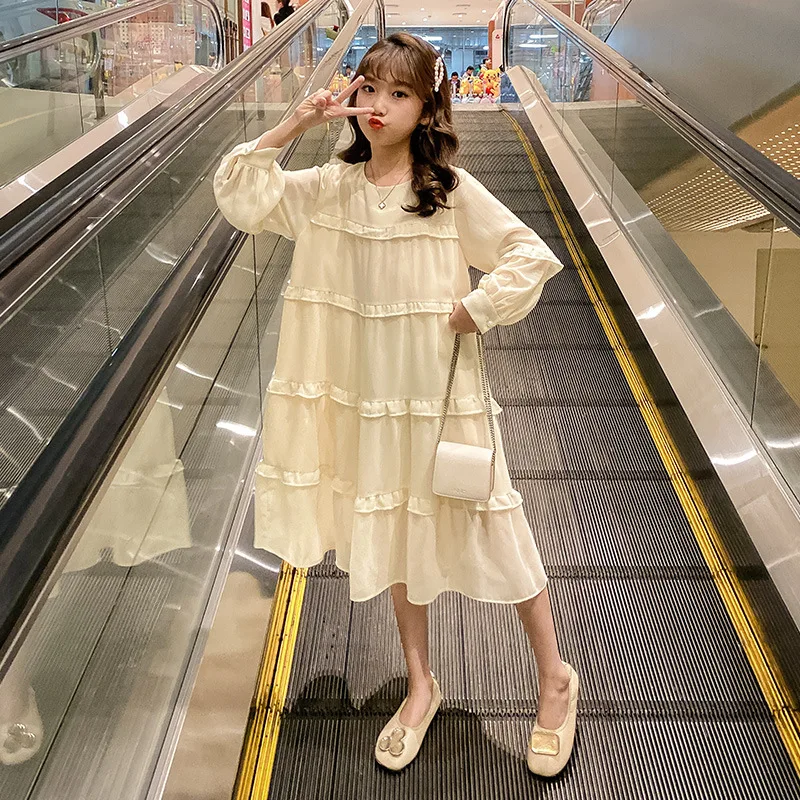 Платье принцессы для девочек-подростков шифоновые Детские платья с длинными