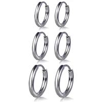 surgical stainless steel hoop earrings hypoallergenic cartilage helix tragus conch daith huggie earrings size 8mm 10mm 12mm