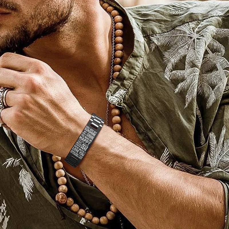 Браслет для мужских часов мужской браслет с гравировкой YOU ARE MY