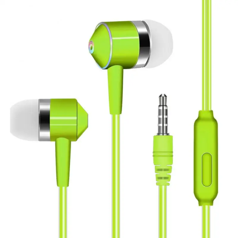 

1.2M Headset Line Control Subwoofer With Wheat Earphones Noise Reduction Earphone Sports Silicone Headset 3.5MM In-ear Earplug