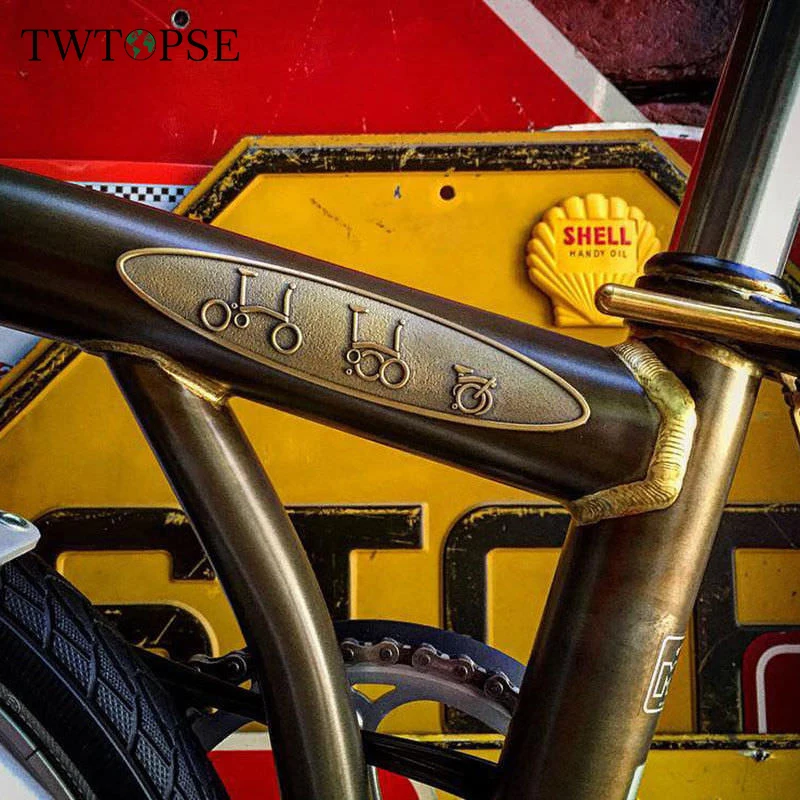 Металлический стикер TWTOPSE для велосипеда значок головы Бромптона наклейка на