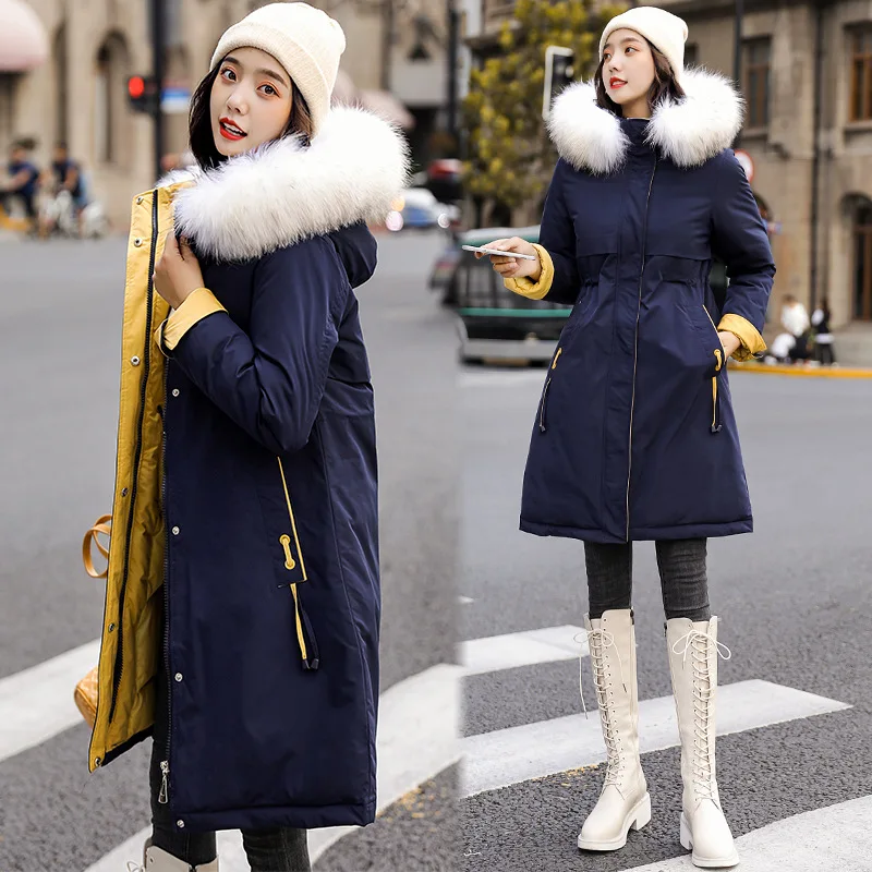 Украина-30 парка с капюшоном пуховик бархатная толстая зимняя одежда длинное