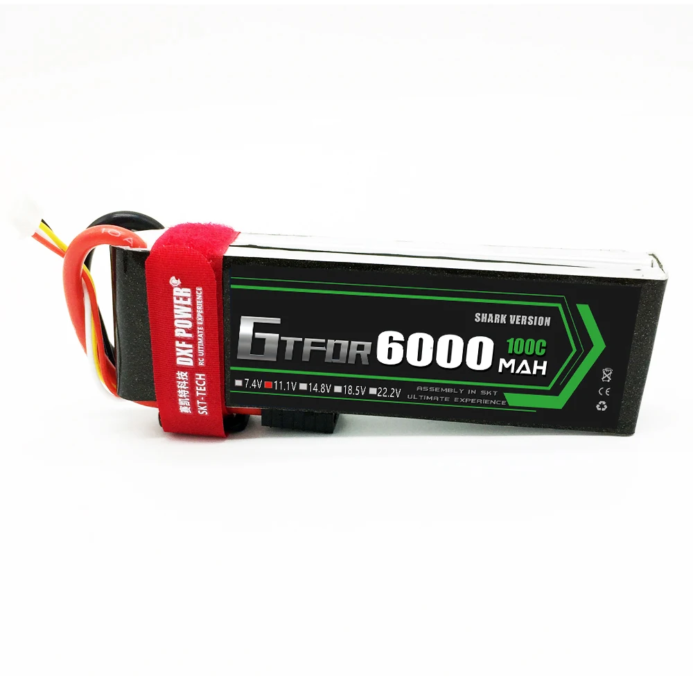 GTFDR 11 1 V 3S 6000mAh 100C 200C RC LiPo батарея для радиоуправляемый самолет Квадрокоптер