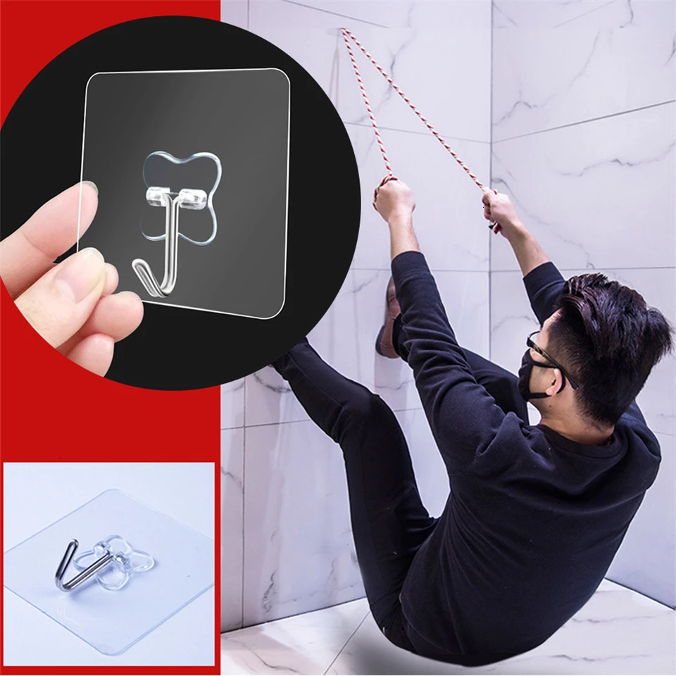 Прозрачный органайзер для дверных крючков настенный держатель душа присоска