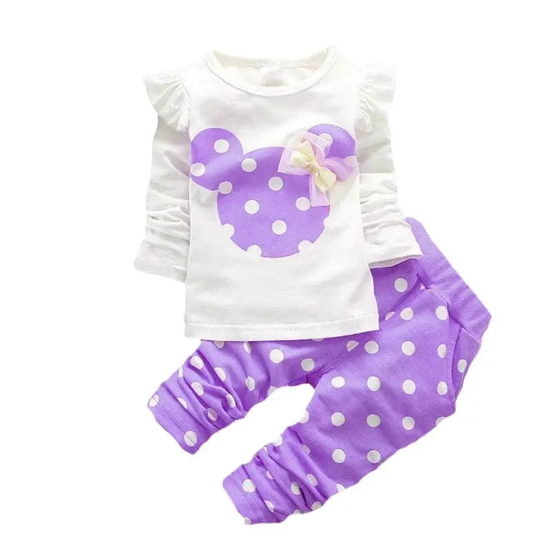 Disney Minnie Mickey Frozen Baby Girl Sets Clothes Brand Newborn Infant Clothing Cartoon Pants Outfit Kids Bebes Jogging Suit | Детская
