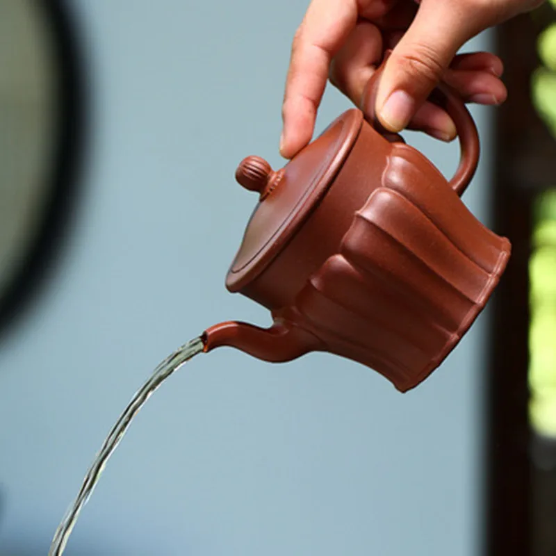 

250cc Chinese Tea Pot Raw Ore Descending Mud Ceramic Purple Sand Teapot Famous Handmade Tendons Household Gong Fu Teaset