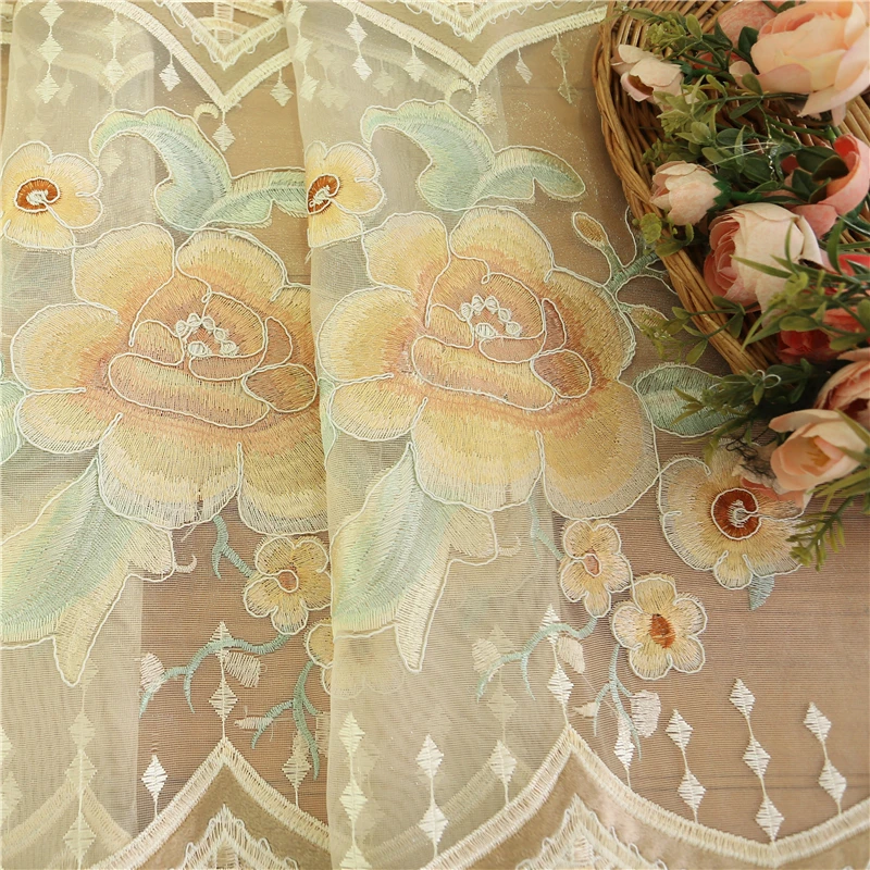 Европейские современные роскошные элегантные шторы с вышивкой для гостиной