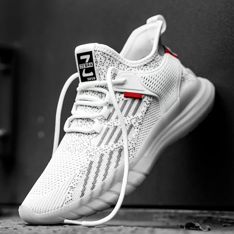 

Men Casual Shoes New Mesh Breathable Solid Color Lace Up Male Running Shoes Men Non Slip Lightweight Sports Wild Mens Sneaker