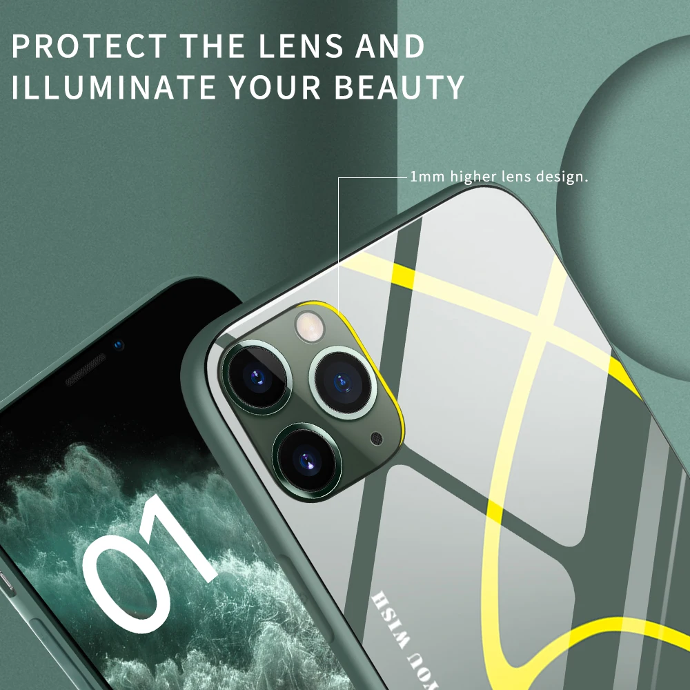 Geometric Tempered Glass Case iPhone 11 Pro Max Xr Xs Liquid Silicone Cover For 6s 7 8 Plus Ultra-Thin Phone Shell Coque | Мобильные