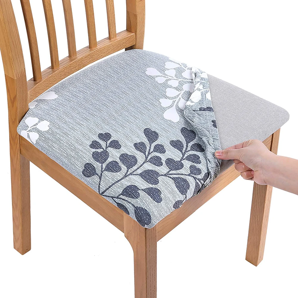 

2/4/6Pcs Printed Stretch Chair Cover with Elastic Band Soft Dining Chair Seat Cover Protector Case Dining Room Chair Covers