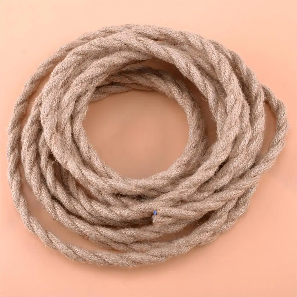 

5 Meters 2x0.75 Vintage Retro Twisted Braided Woven Electric Wire Rope Cable 100-240V 250W