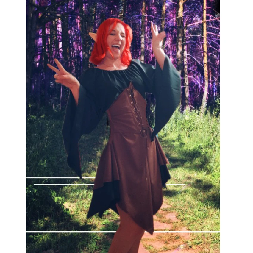 

Carnival Party Costume Renaissance Vintage Palace Victoria Medieval Women Full Sleeve Waist Bandage Halloween Cosplay Dress
