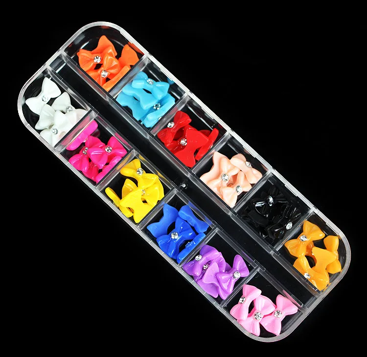 Галстук-бабочка для мороженого с алмазными стразами дизайна ногтей Длинные