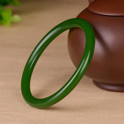 

zheru jewelry natural Hetian jasper 54-64mm thin green bracelet elegant princess jewelry send mother to girlfriend