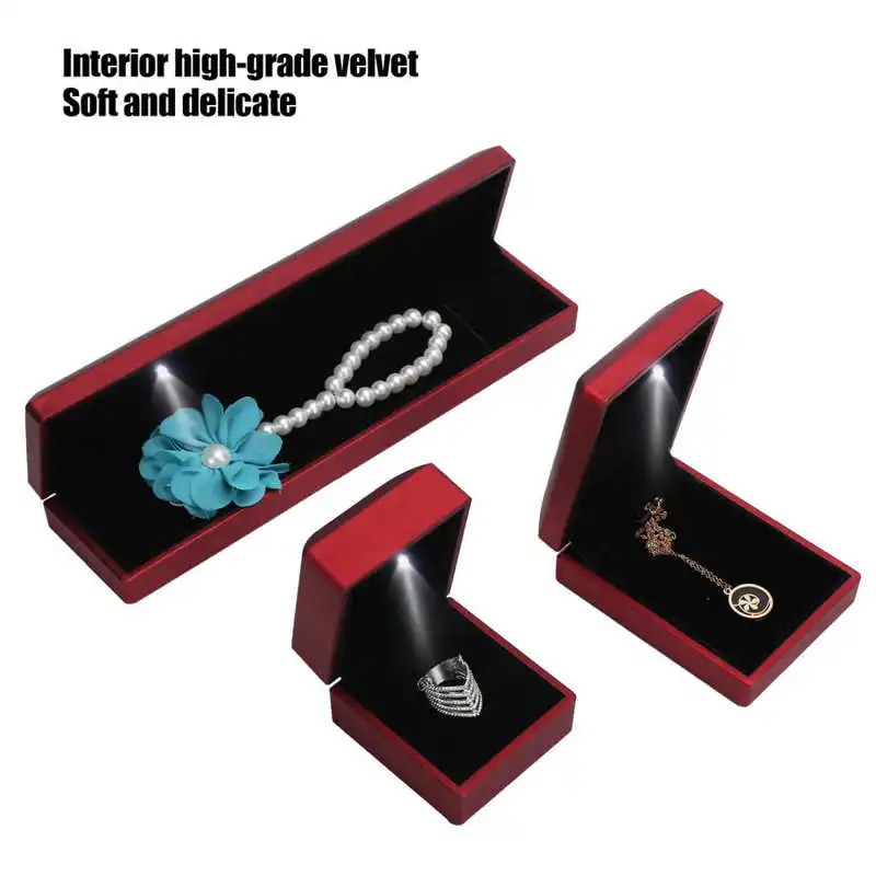 3 шт. Подарочная коробка для ювелирных изделий светодиодный чехол подвеска