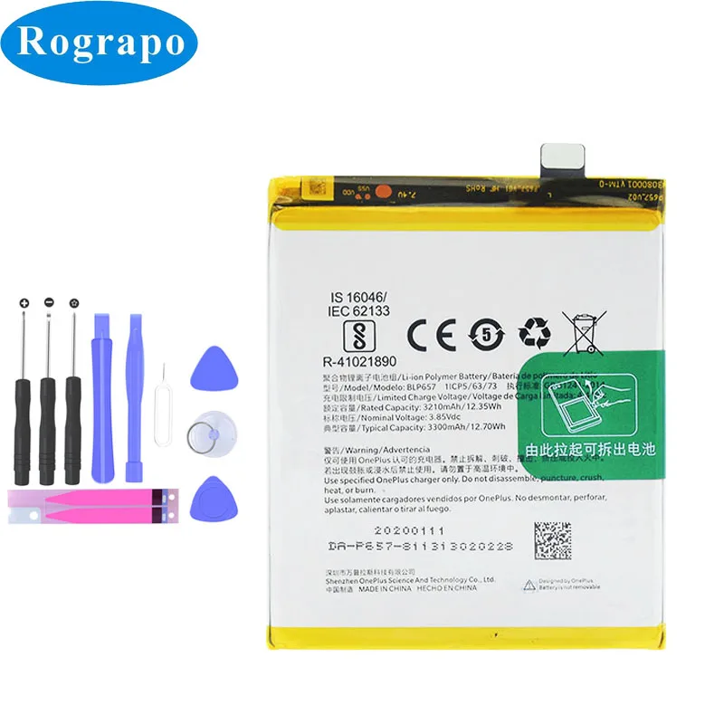 Оригинальный аккумулятор One Plus BLP637 BLP657 BLP685 BLP699 BLP743 633 для OnePlus 5 1 + 5T 6 6T 7 7T Pro 3 3T 2 X -