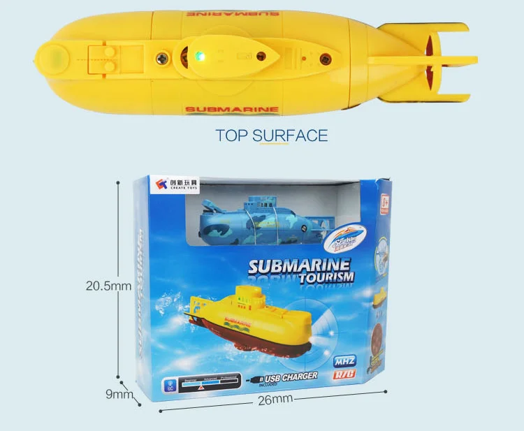 Радиоуправляемая лодка 6-канальная мини-подводная высокоскоростная с