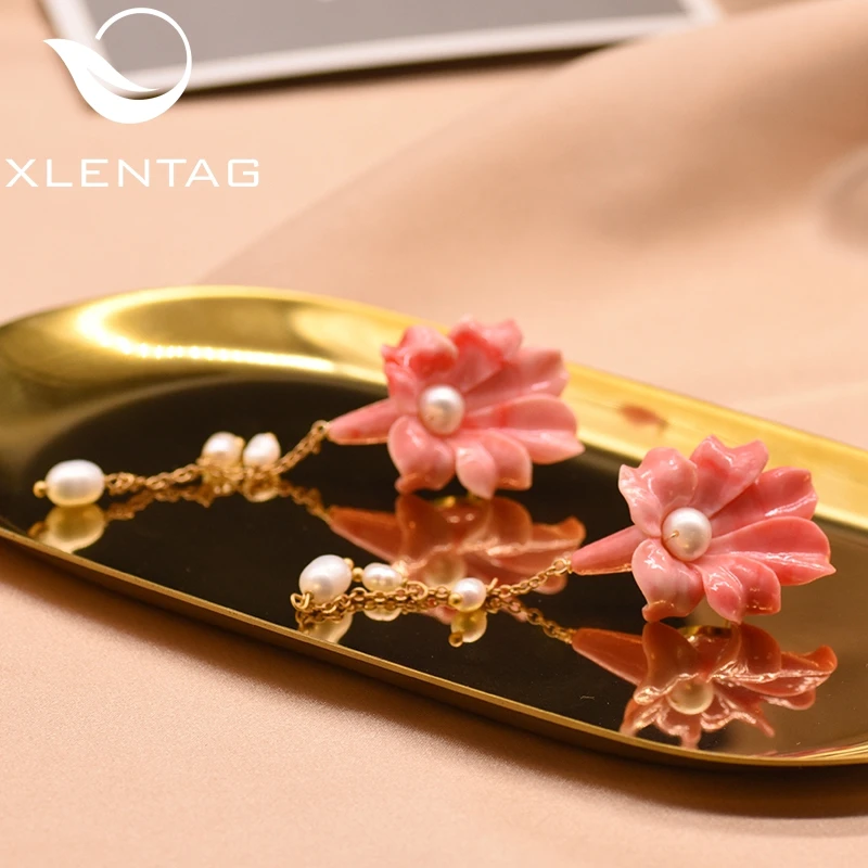 Серьги-подвески XlentAg женские из натурального жемчуга украшение для пирсинга