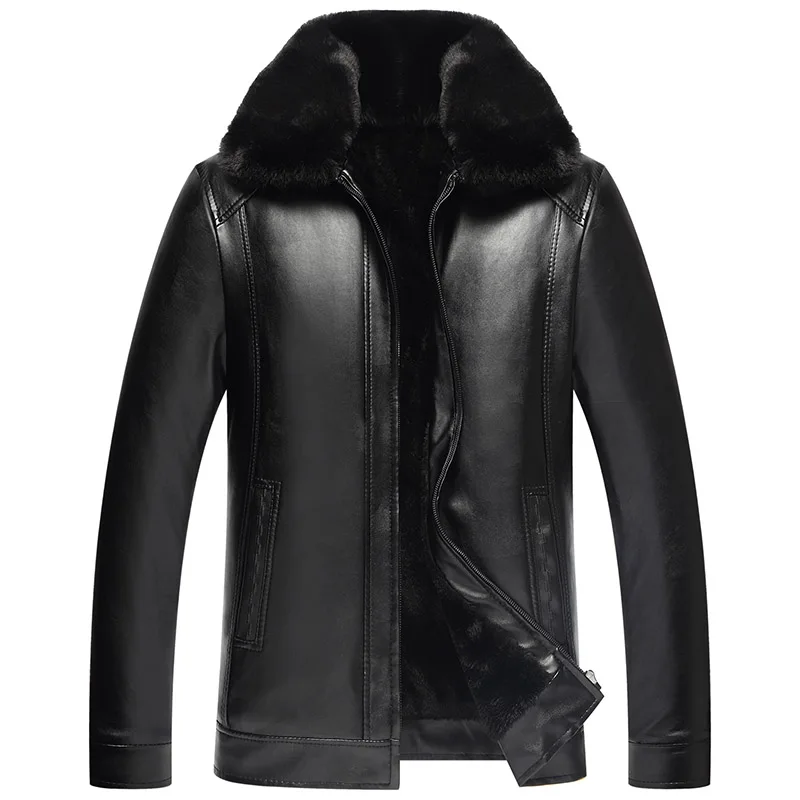 

Мужская зимняя куртка из ПУ кожи, размеры до 4XL