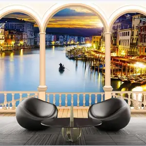 3d hd mediterranean landscape murals wallpaper modern wallpaper for living room bedroom ktv hotel hotel decor papel de parede free global shipping