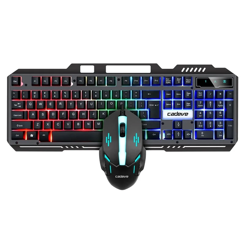 

Backlit Keyboard and Mouse Set USB Wired Gaming Laptop Desktop PC Computer Peripherals Accessories Home Office Gamer Keypad
