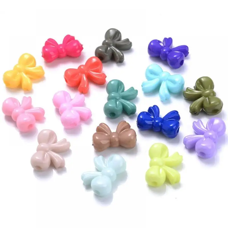 

Mixed Color Bowknot Shape Acrylic Beads 30Pcs/Lot Loose Spacer Beads For Kids Jewelry Making DIY Bracelet Necklace