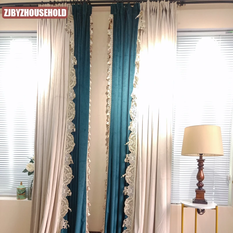 Бежевые фланелевые шторы в Европейском стиле роскошные французские