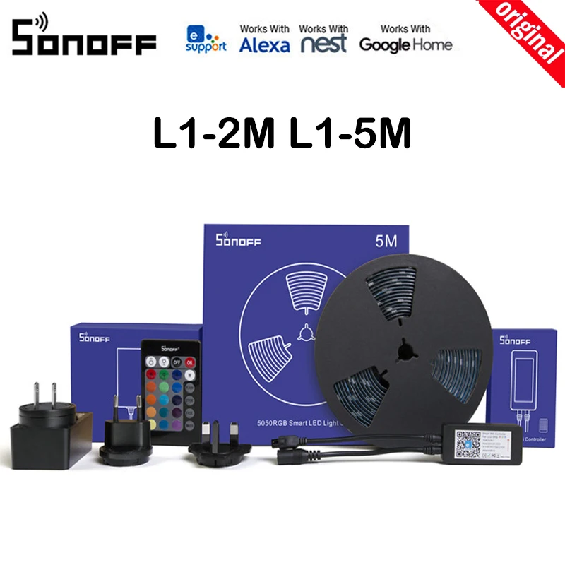 Интеллектуальный выключатель света Sonoff L1 умный светодиодный светильник полосы 2