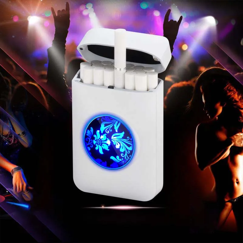 Металлический Ёмкость сигареты Чехол коробка с электрическая зажигалка