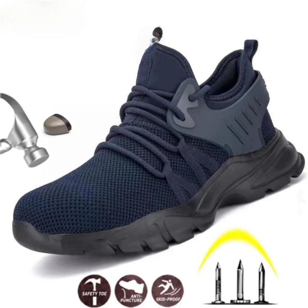 

Men's Safety Shoes Steel Toe Work/Safety Boots Plus Size Men Security Puncture Proof Boots Work Breathable Sneakers