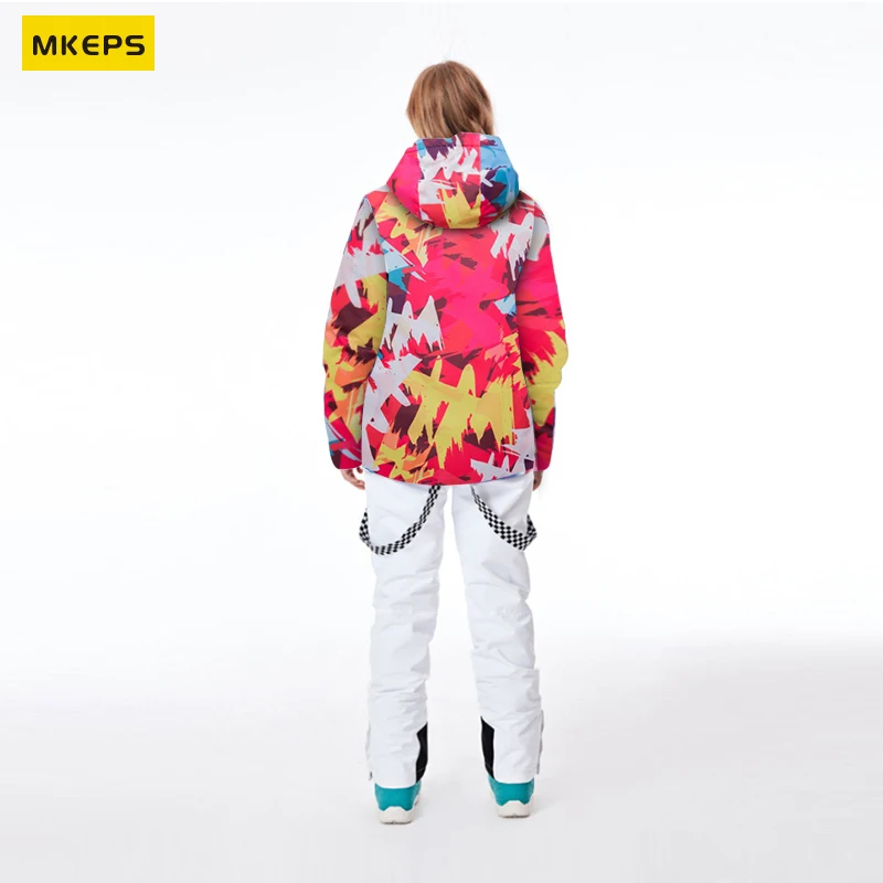 

MKEPS Women's Waterproof Ski Jacket Warm Winter Snow Coat Mountain Windbreaker Hooded Raincoat Jacket