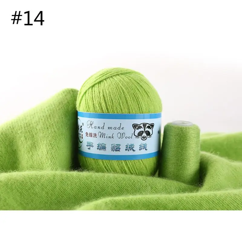 14 50g Soft Mink Wool Yarn Hand-knitted Luxury Cashmere Crochet Knitted Crochet Knitting Scarf M0XD - Color: 14